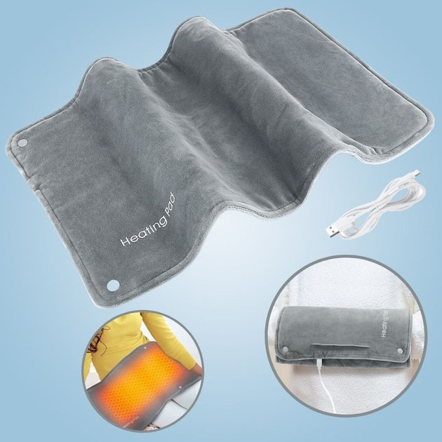 Универсальная электрогрелка от USB 30х50 см электрический термоковрик с подогревом для рук, ног и шеи