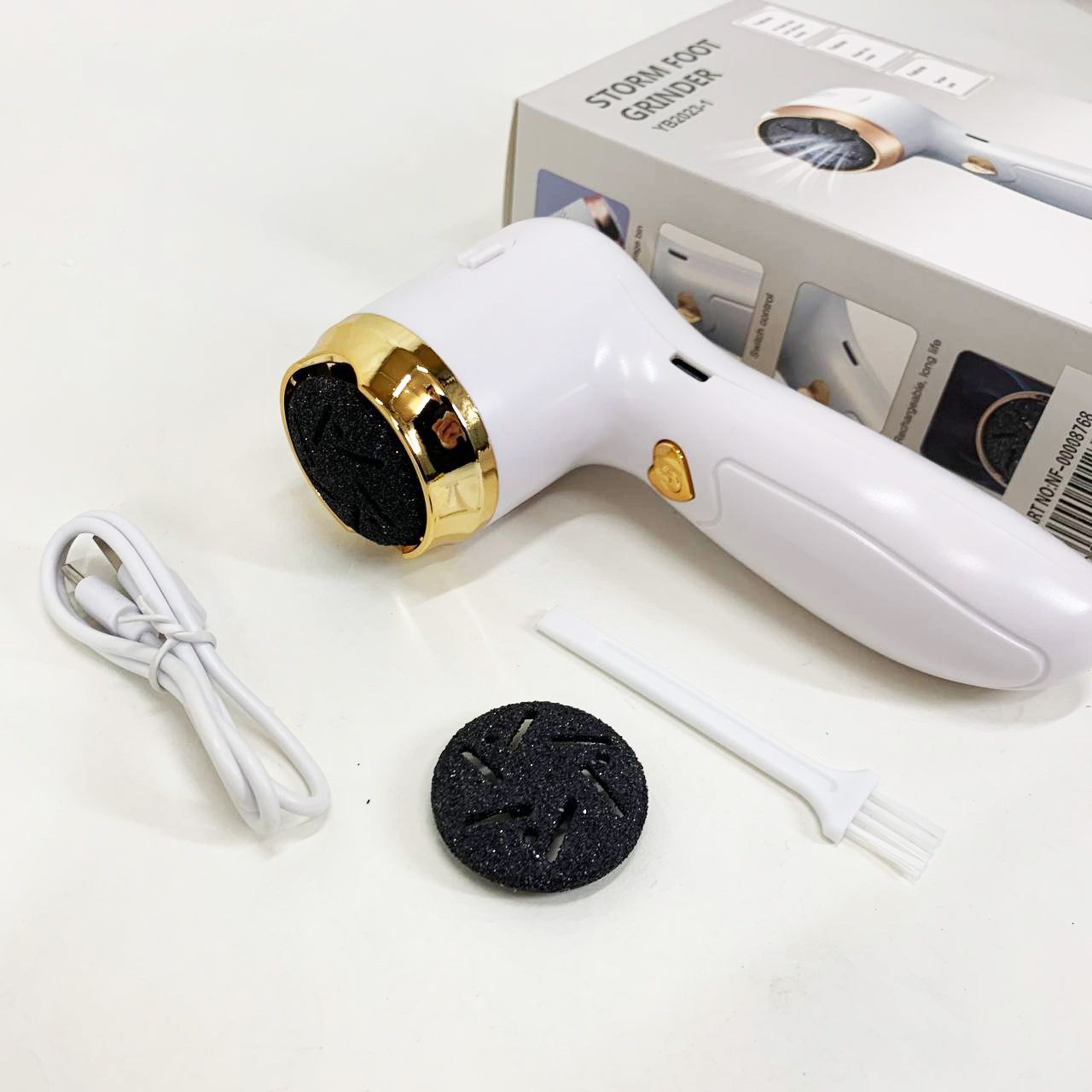 Пемза аккумуляторная для удаления грубой кожи стоп Foot Grinder Y2023 для пяток с usb-кабелем