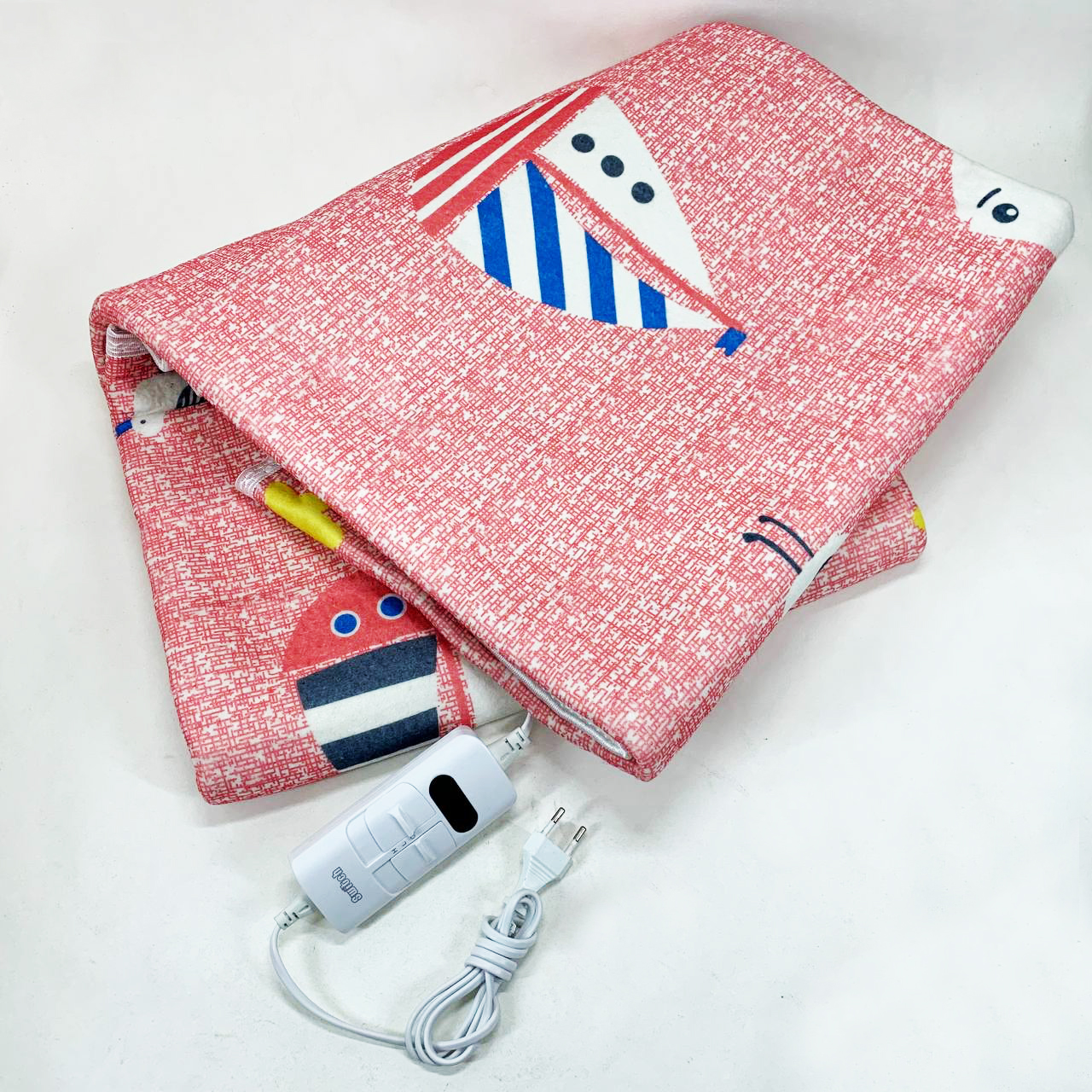 Электропростынь 150х120 см теплая электро простыня одеяло с подогревом красный