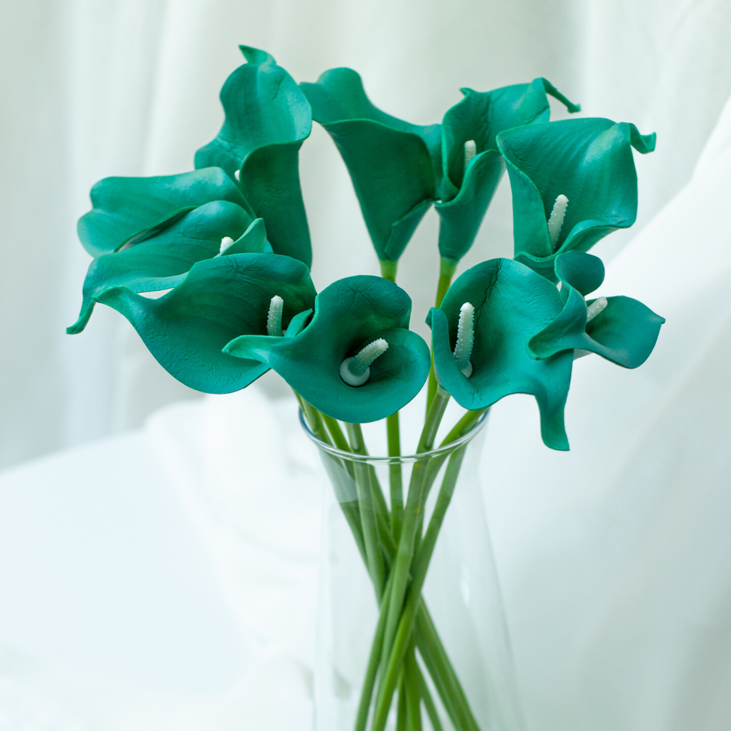 Калла на ножке искусственная В-21 см Упаковка 10 шт. Цвет: зеленый