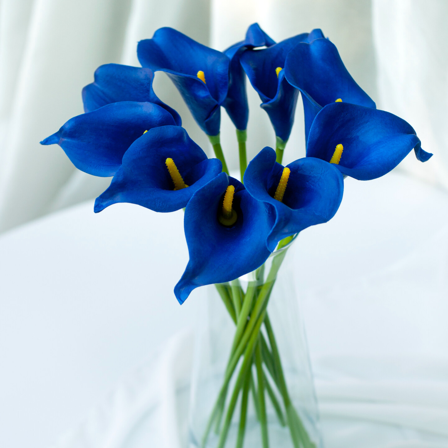 Калла на ножке искусственная В-21 см Упаковка 10 шт. Цвет: синий