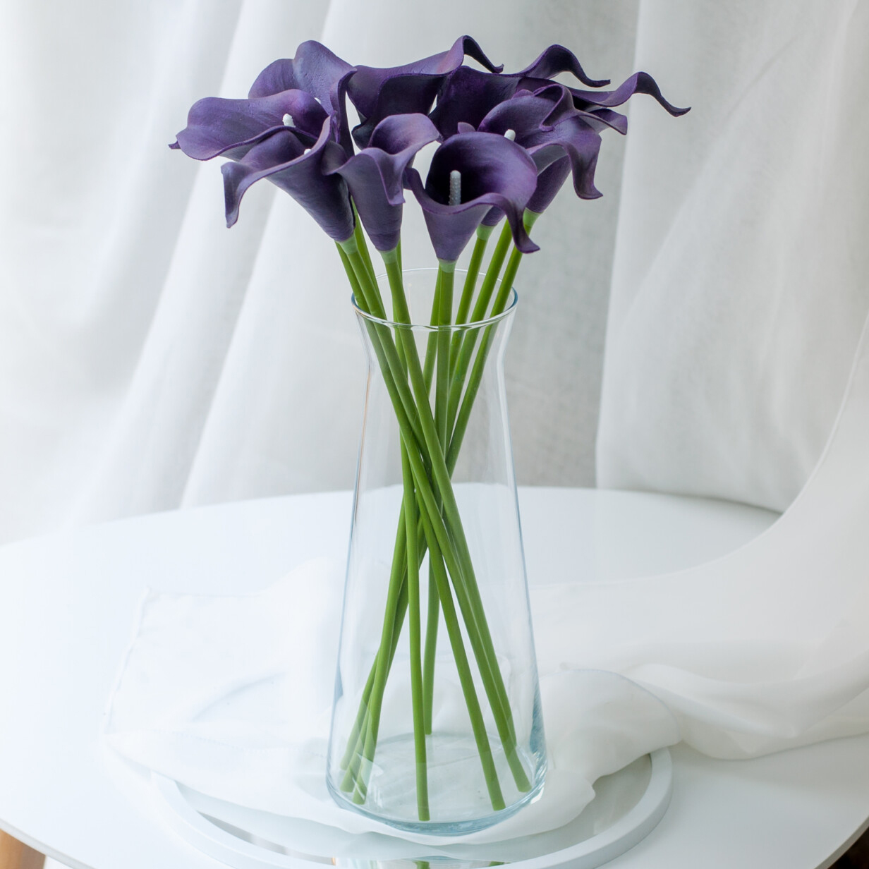 Калла на ножке искусственная В-21 см Упаковка 10 шт. Цвет: фиолетовый