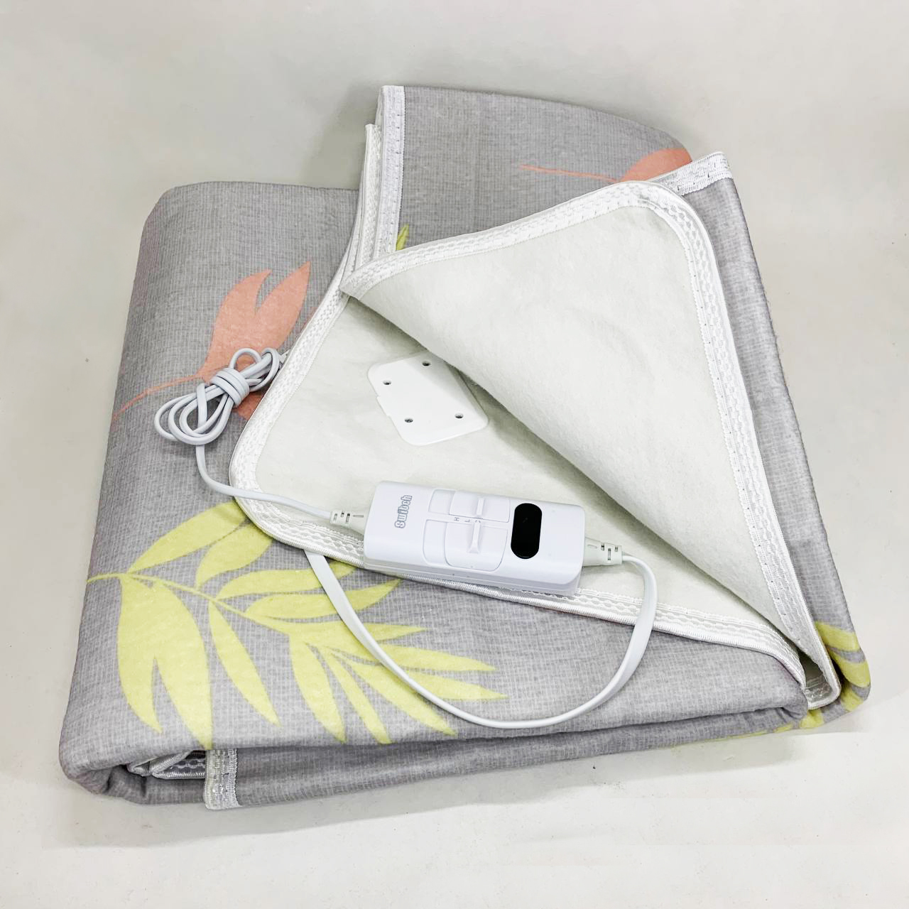 Электропростынь 150х120 см теплая электро простыня одеяло с подогревом серый