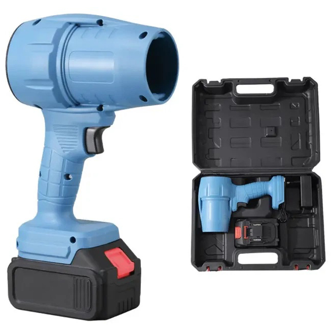 Аккумуляторная турбовоздуходувка 48В, 2×6Ач, бесщеточная, Jet Fan до 200 миль/ч, кейс, для листьев, снега и пыли