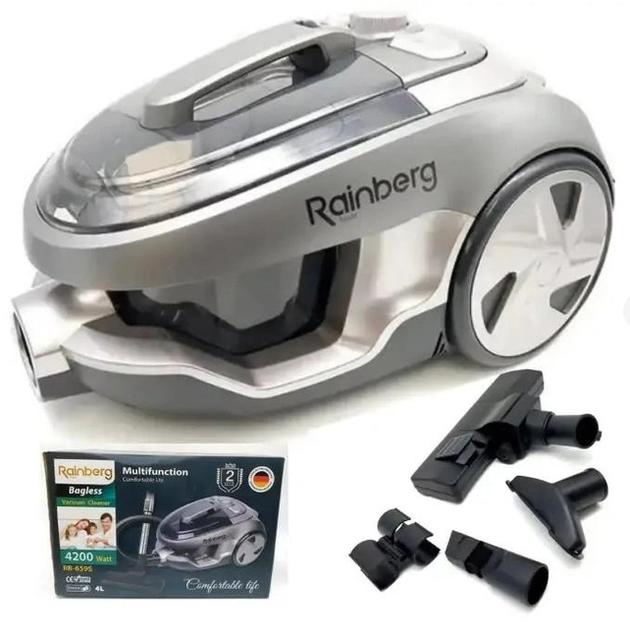 Бытовой пылесос Rainberg RB-659 S мультициклонного типа с контейнером 4л, 4200Вт