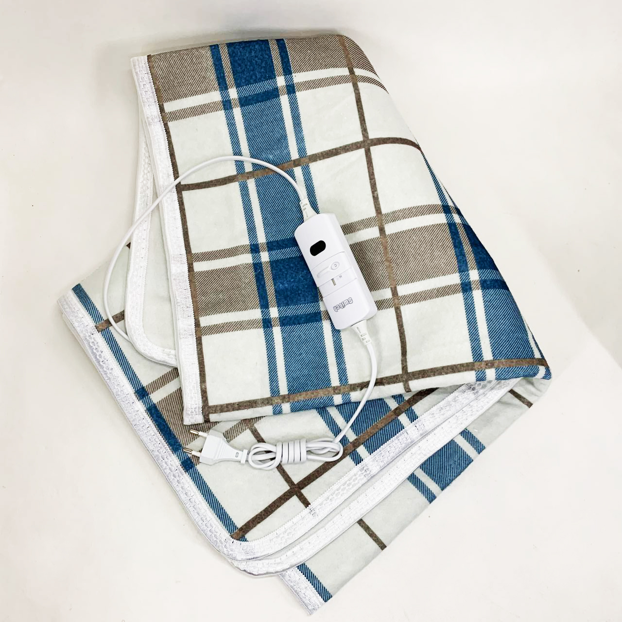 Электропростынь 150х120 см теплая электро простыня одеяло с подогревом клетка