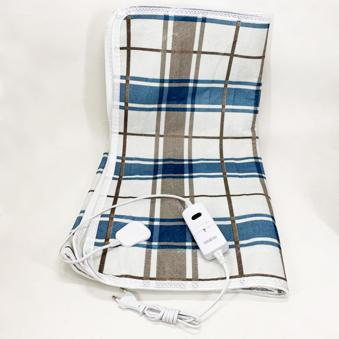 Электропростынь 150х120 см теплая электро простыня одеяло с подогревом клетка