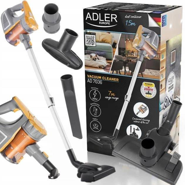Вертикальный пылесос без мешка Adler AD 7036 ручной  на 800Вт для дома и автомобиля с колбой на 1,5л