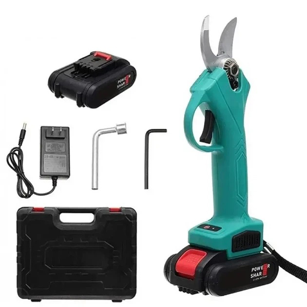 Секатор ручной аккумуляторный садовый 2,5 на 2 АКБ 68v в кейсе Domotec