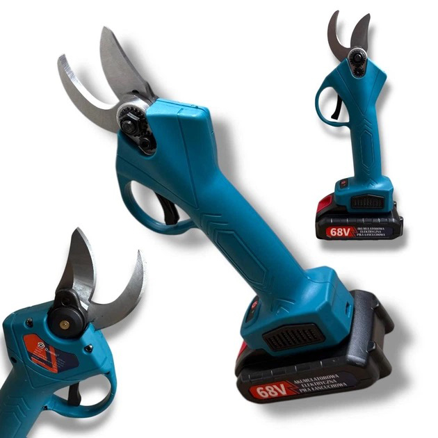 Секатор ручной аккумуляторный садовый 2,5 на 2 АКБ 68v в кейсе Domotec