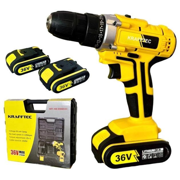 Шуруповерт аккумуляторный KRAFFTEC 36V бесщеточный, 2 АКБ