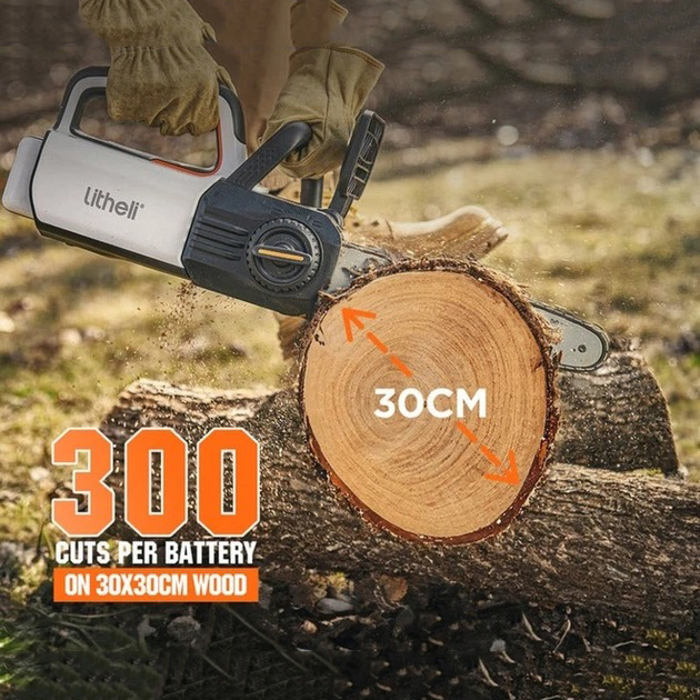 Аккумуляторная цепная пила Litheli питание от павербанка УМБ Litheli Power Bank 10000 мАч 45Вт 2А (U20CS00-0U220)