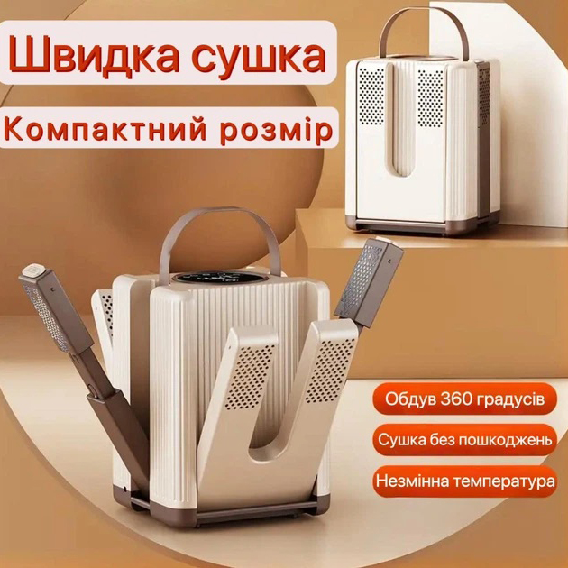 Электросушилка для обуви от сети на 3 пары / Сушилка с УФ-дезинфекцией и таймером / Сушилка обуви