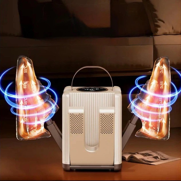 Электросушилка для обуви от сети на 3 пары / Сушилка с УФ-дезинфекцией и таймером / Сушилка обуви