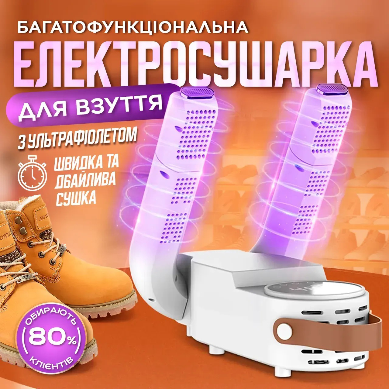 Антибактериальная сушилка для обуви Shoe Dryer LSF-006 ультрафиолетовая электросушилка с таймером