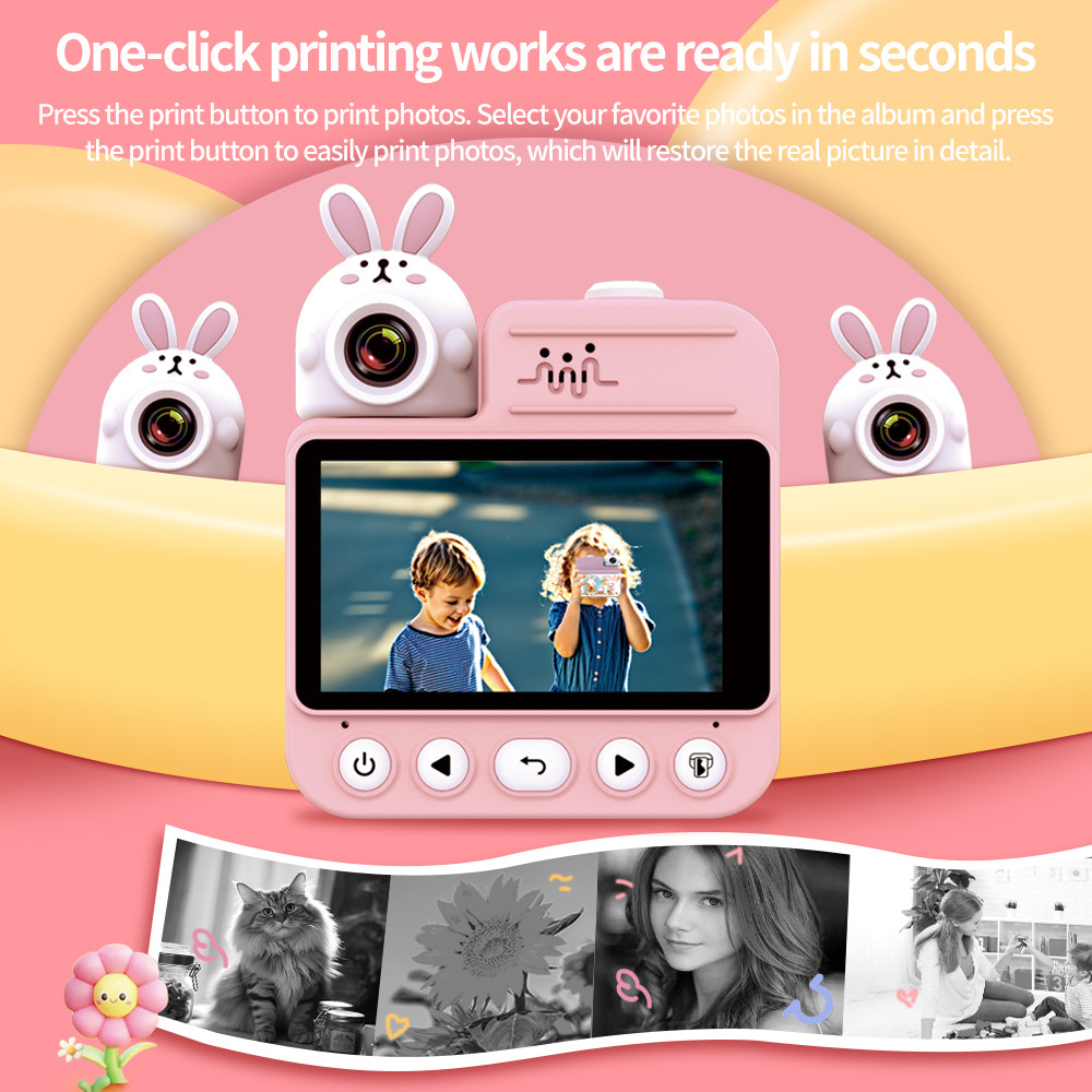 Детский фотоаппарат мгновенной печати JD30 PINK