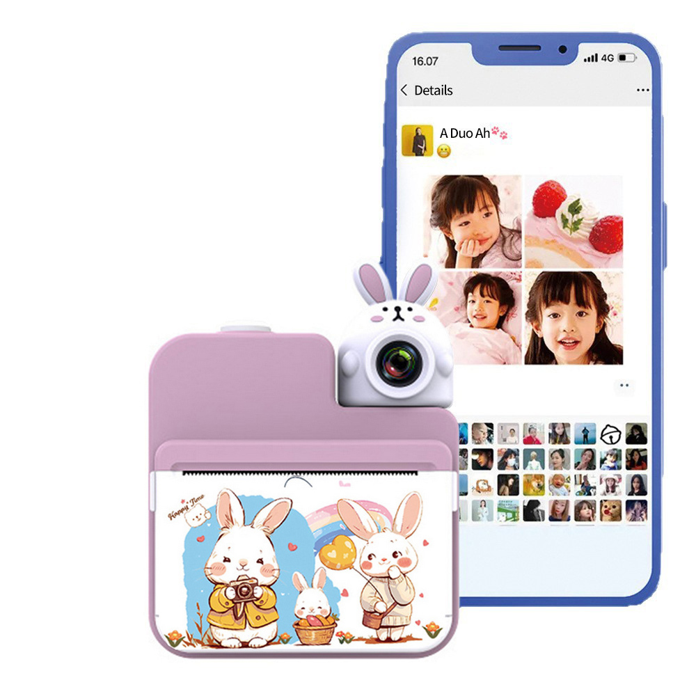 Детский фотоаппарат мгновенной печати JD30 PINK