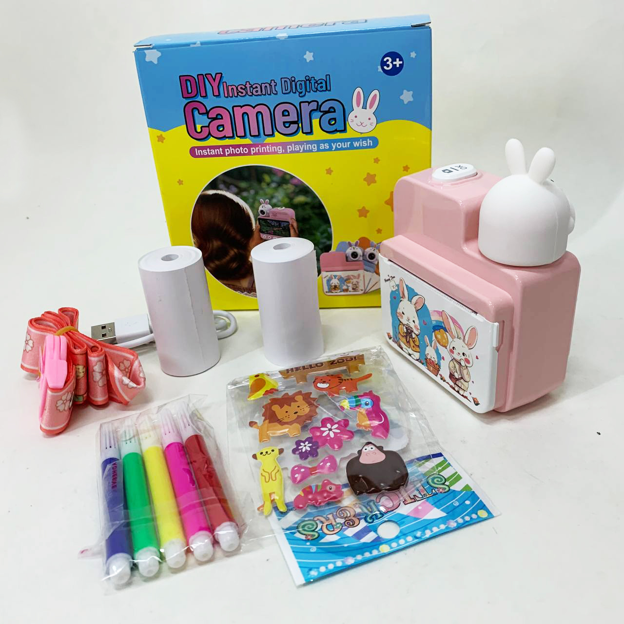 Детский фотоаппарат мгновенной печати JD30 PINK