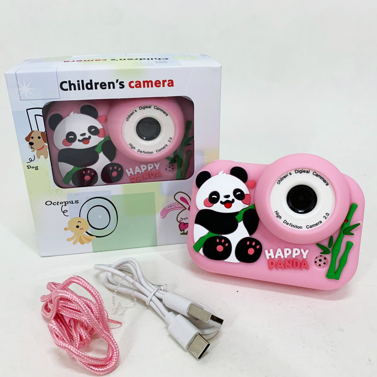 Детский фотоаппарат Панда Pink