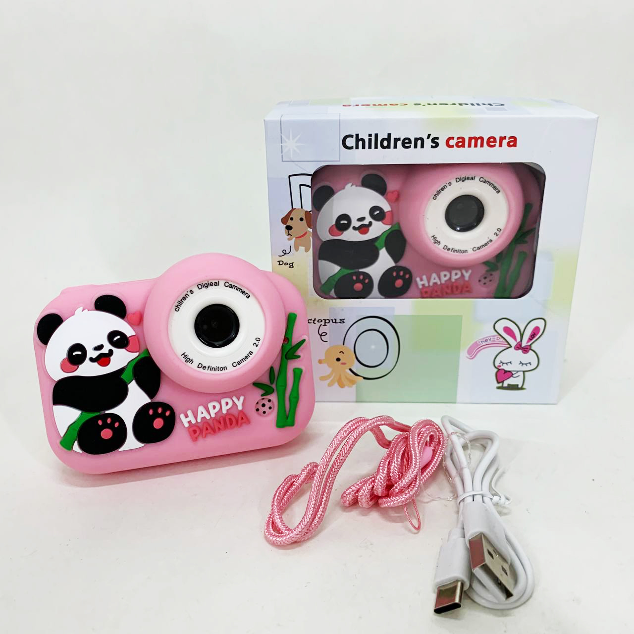 Детский фотоаппарат Панда Pink
