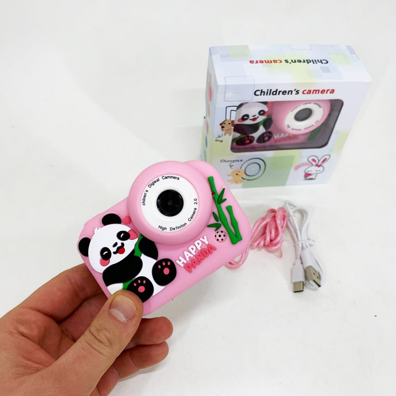Детский фотоаппарат Панда Pink