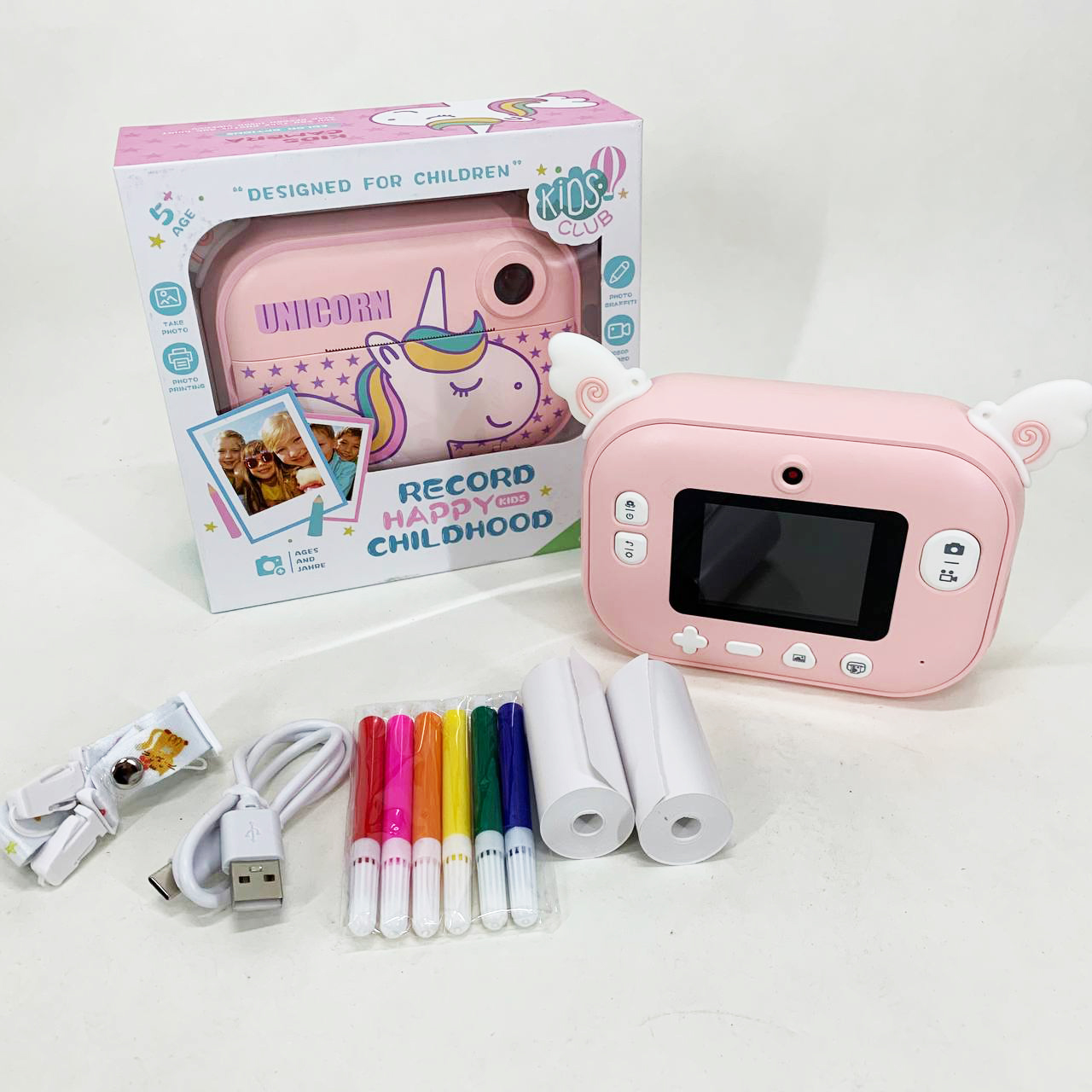 Детская цифровая камера c моментальной печатью YT008 PINK