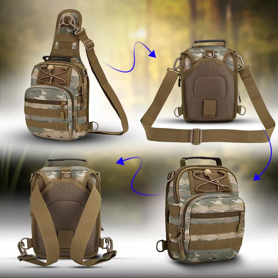 Тактическая сумка-рюкзак через плечо с Cordura 900D, камуфляж, трансформер, MOLLE