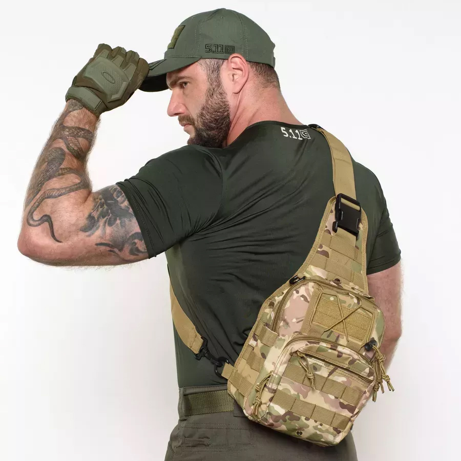 Тактическая сумка-рюкзак через плечо с Cordura 900D, камуфляж, трансформер, MOLLE