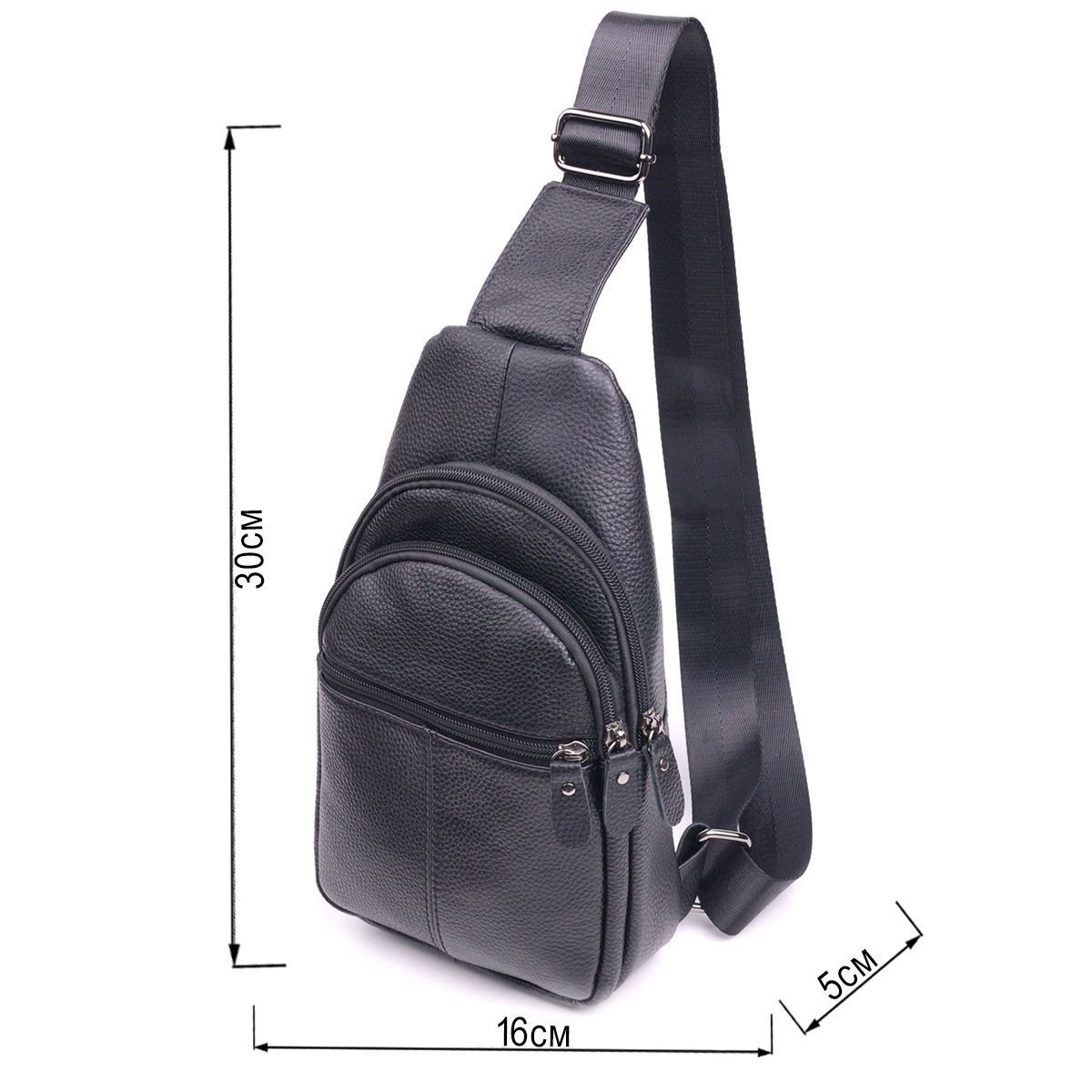 Стильная мужская кожаная сумка через плечо, натуральная кожа флотарь, качественная фурнитура