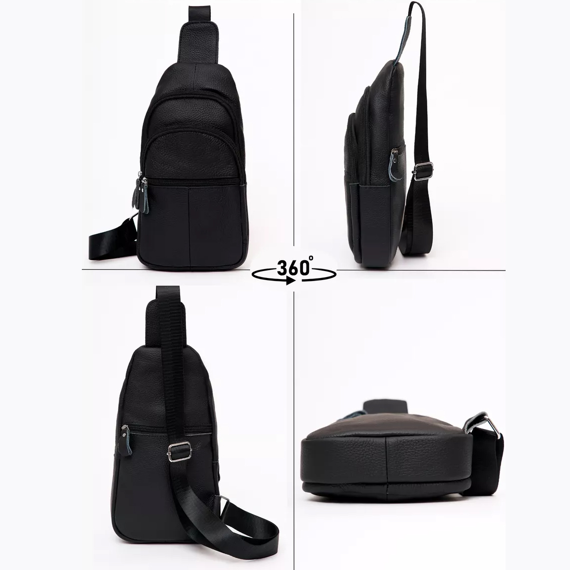 Стильная мужская кожаная сумка через плечо, натуральная кожа флотарь, качественная фурнитура