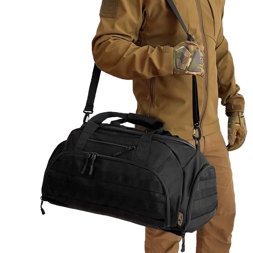 Тактическая дорожная сумка-рюкзак 2 в 1 — упрочненная, универсальная черная