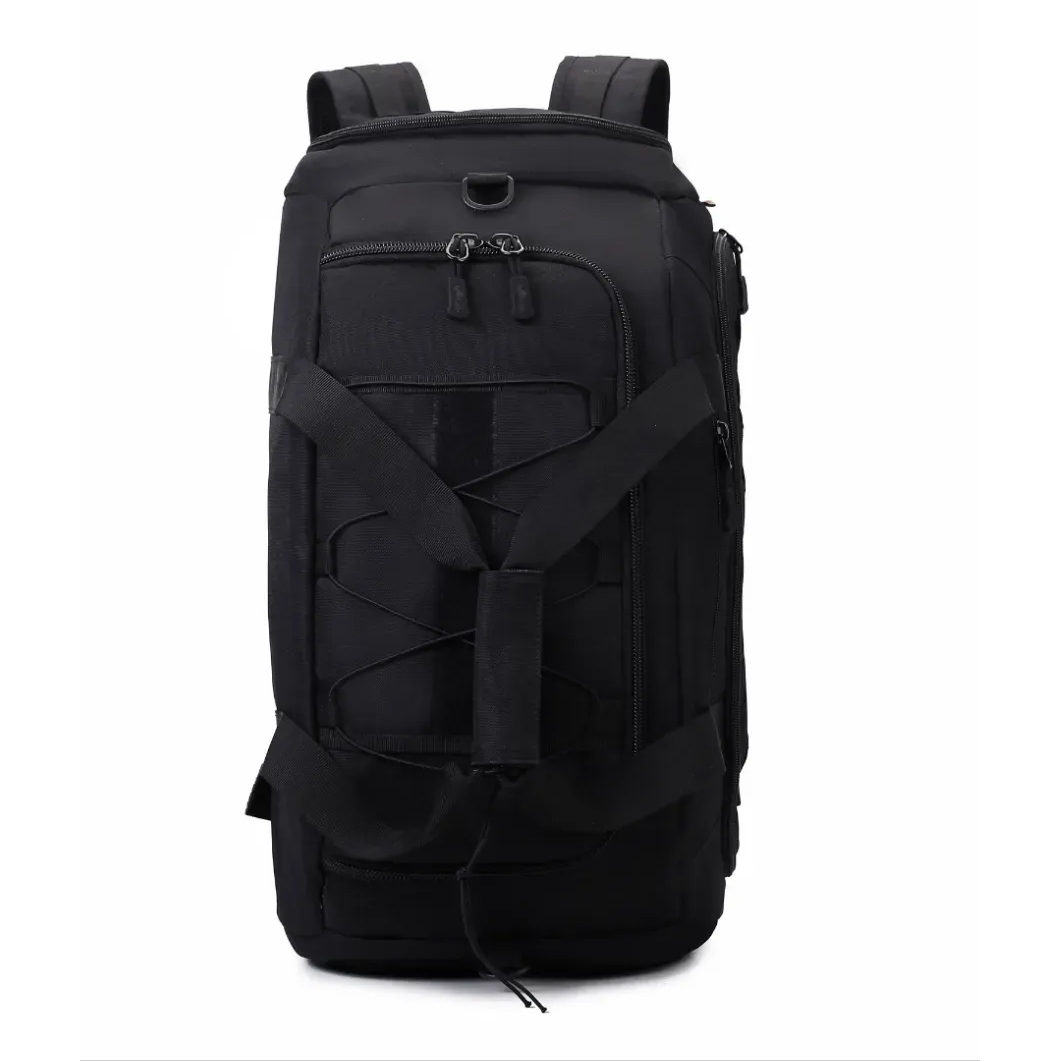 Тактическая дорожная сумка-рюкзак 2 в 1 — упрочненная, универсальная черная