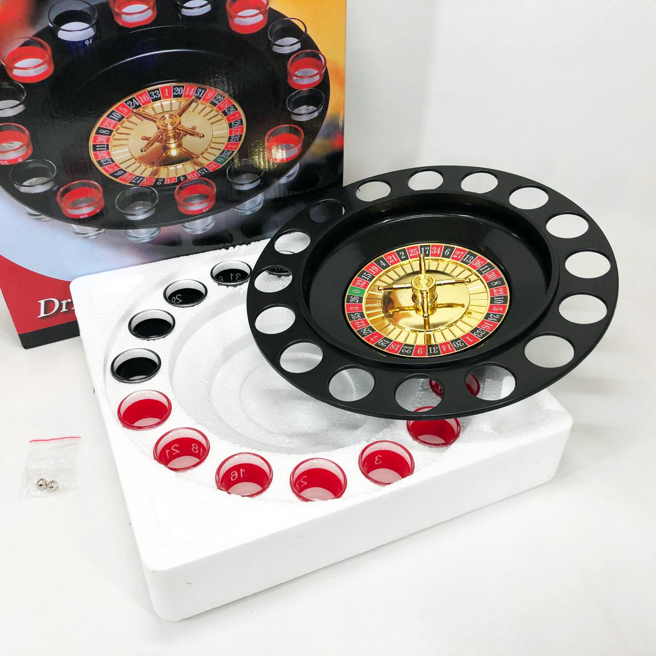 Алкогольная рулетка с рюмками игровой набор 