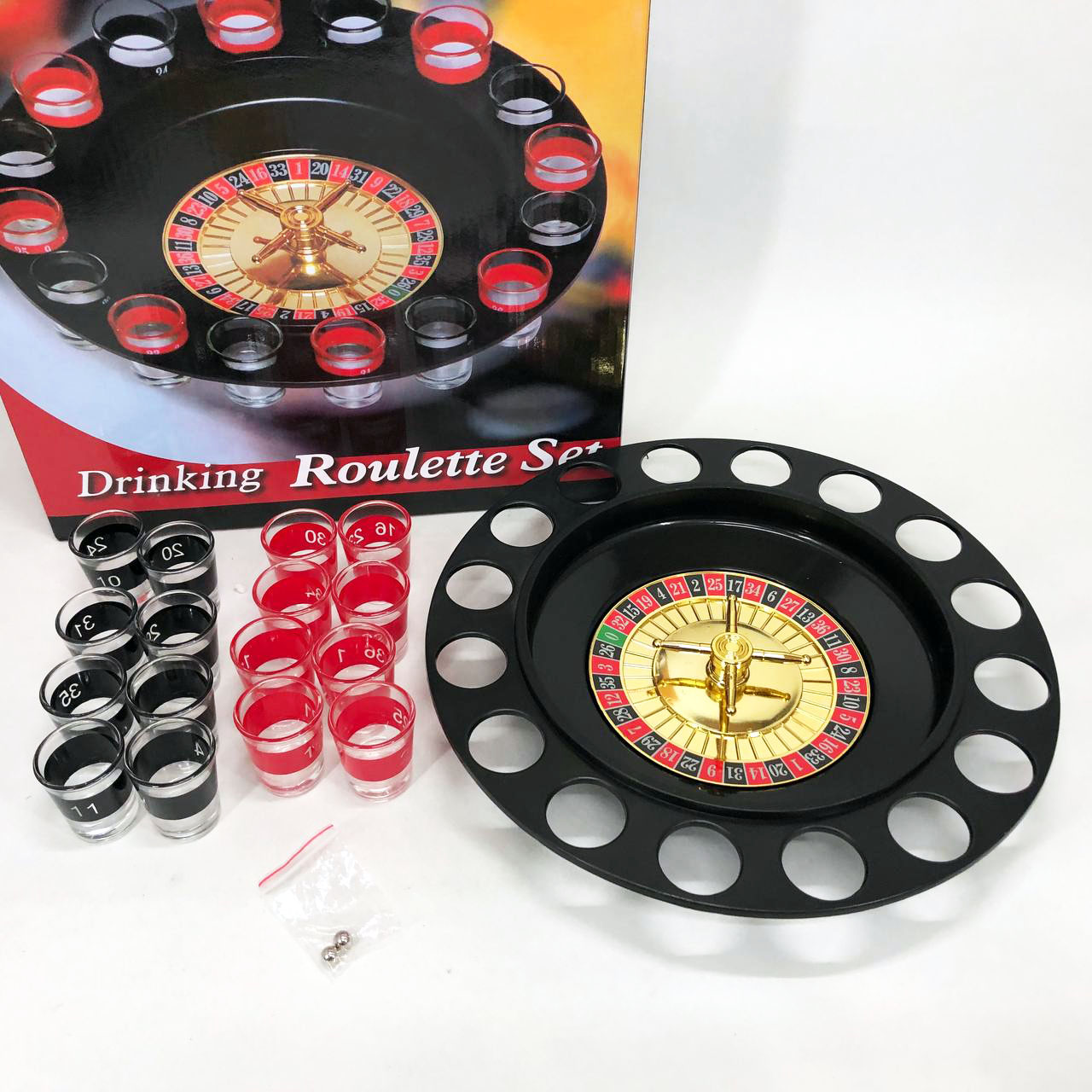 Алкогольная рулетка с рюмками игровой набор 