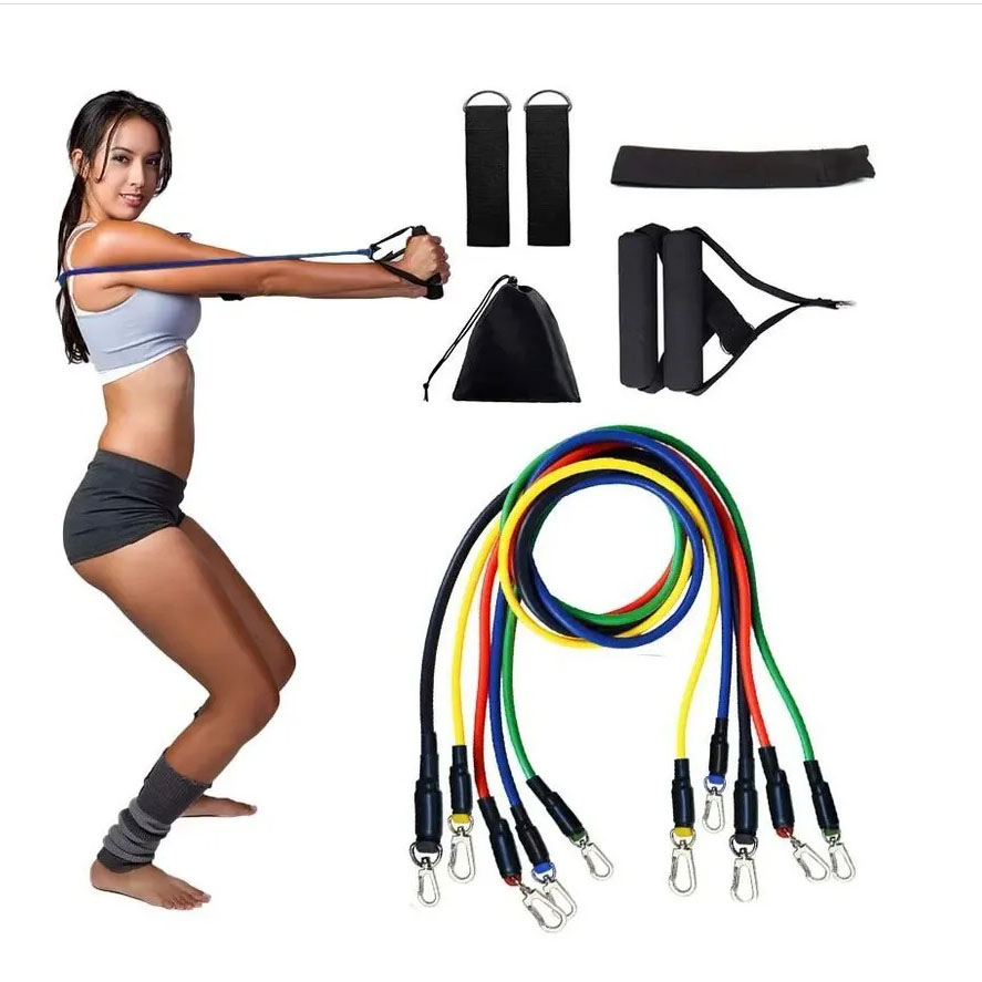 Эспандер резина для зарядок exercise pipe, эспандер резиновый жгут упражнения, Фитнес резинки 5 в 1