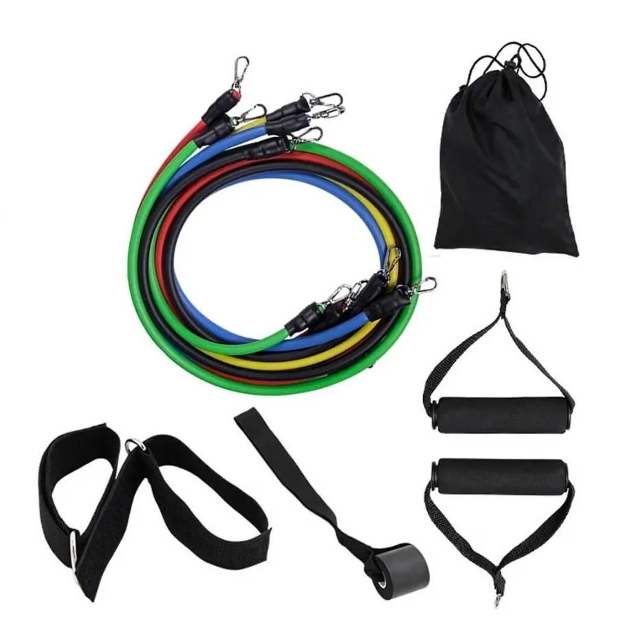 Эспандер резина для зарядок exercise pipe, эспандер резиновый жгут упражнения, Фитнес резинки 5 в 1