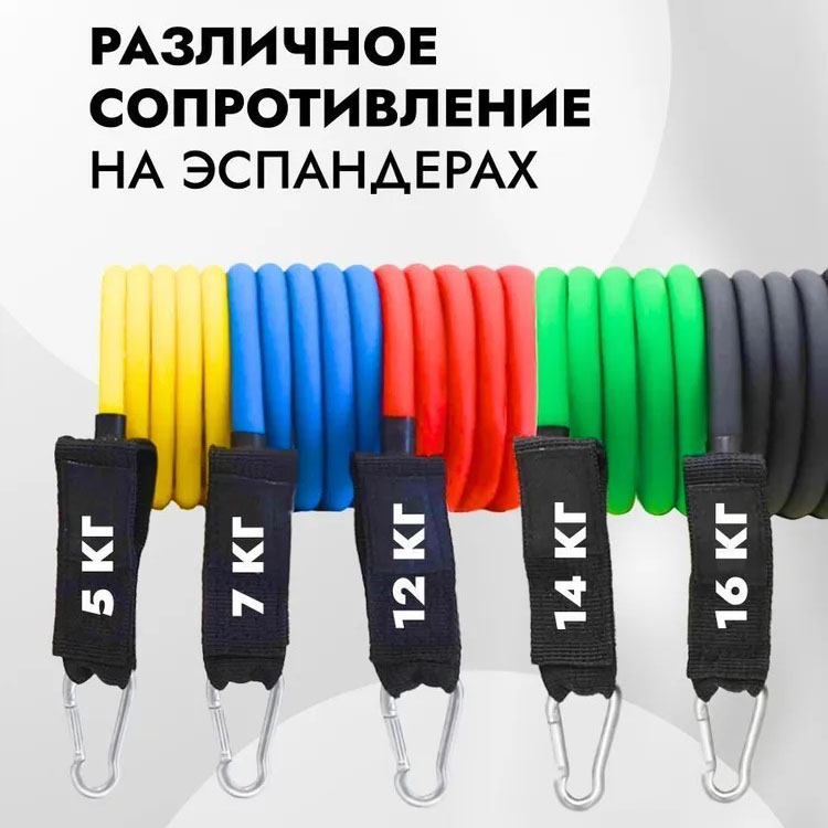 Эспандер резина для зарядок exercise pipe, эспандер резиновый жгут упражнения, Фитнес резинки 5 в 1