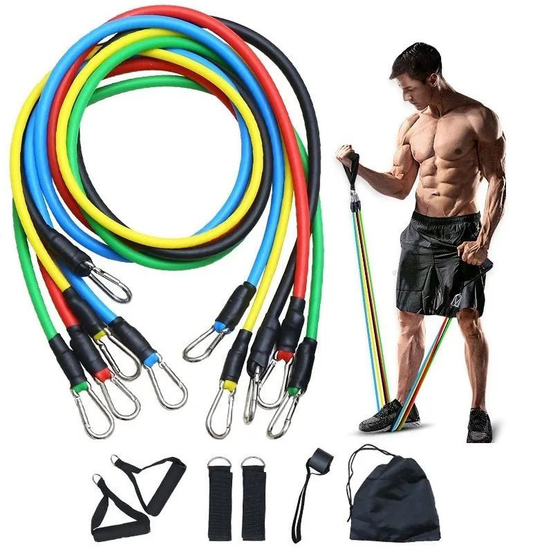 Эспандер резина для зарядок exercise pipe, эспандер резиновый жгут упражнения, Фитнес резинки 5 в 1