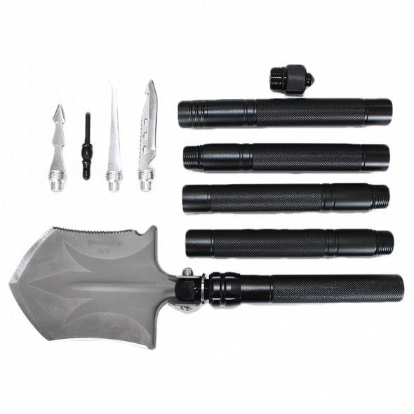 Многофункциональная туристическая сапёрная лопата Adimanti HK002 11-в-1 складная с чехлом