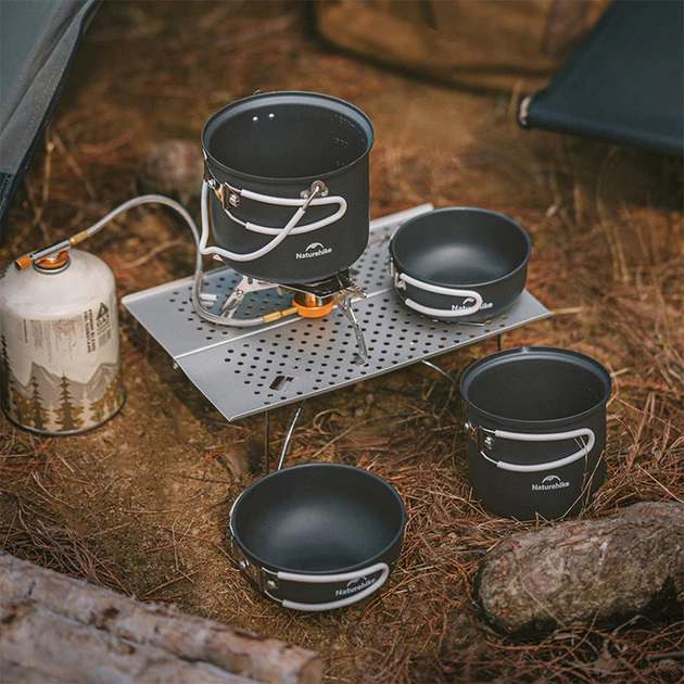 Набор посуды Naturehike NH18T018-G 2 кастрюли, 2 крышки
