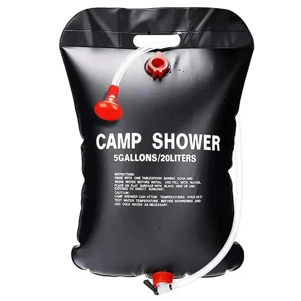 Походный туристический душ 20л 50°C CAMP SHOWER 41x60 см, кемпинговый душ с шнуром и крюком для подверса