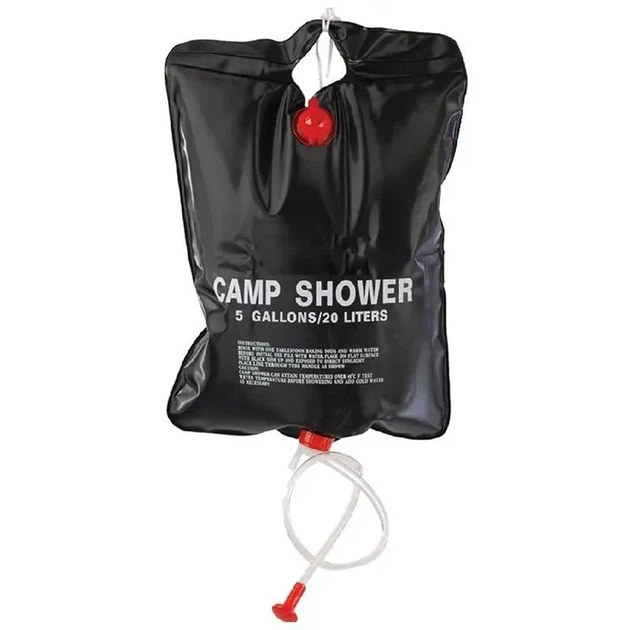 Походный туристический душ 20л 50°C CAMP SHOWER 41x60 см, кемпинговый душ с шнуром и крюком для подверса