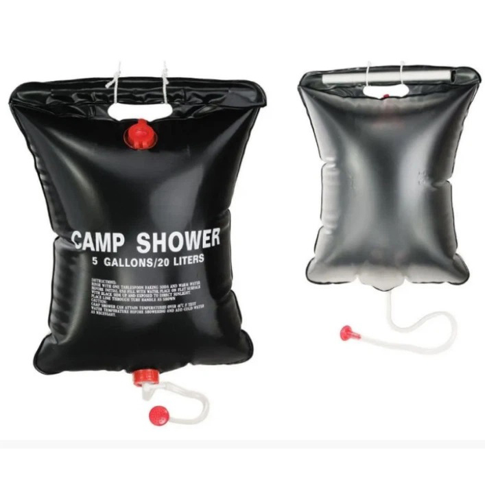 Походный туристический душ 20л 50°C CAMP SHOWER 41x60 см, кемпинговый душ с шнуром и крюком для подверса