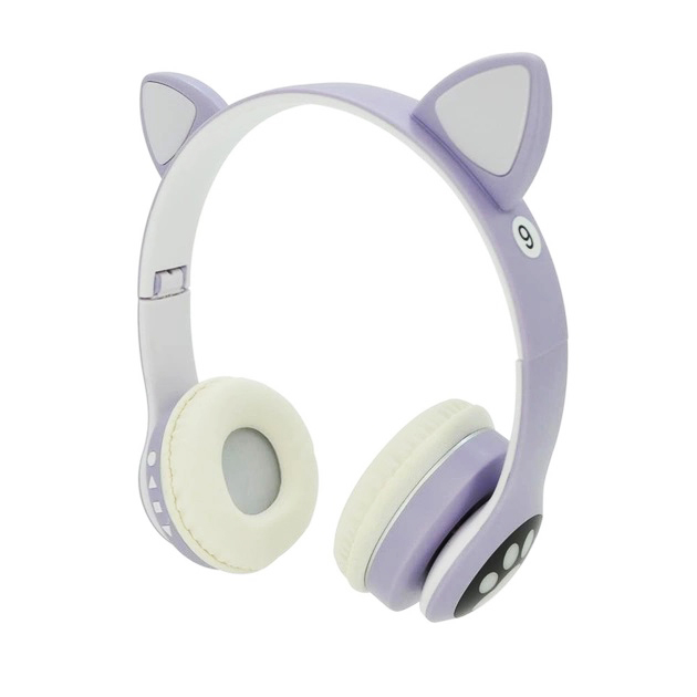 Беспроводные наушники с кошачьими ушками и RGB подсветкой Cat VZV 23M. Цвет: фиолетовый