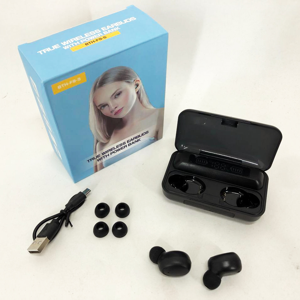 Беспроводные bluetooth наушники True Wireless F9-5 TWS с встроенным Power Bank, вакуумные наушники