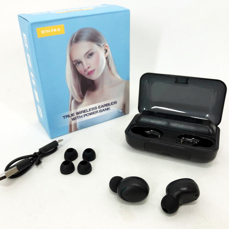 Беспроводные bluetooth наушники True Wireless F9-5 TWS с встроенным Power Bank, вакуумные наушники