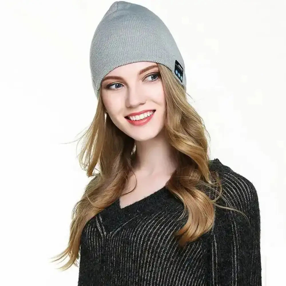 Портативная колонка ШАПКА с bluetooth наушниками SPS Hat BT True. Цвет: серый