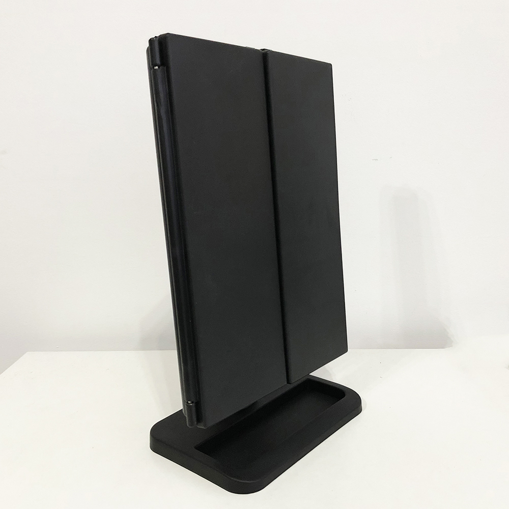 Тройное зеркало для макияжа с подсветкой, Зеркало с светодиодом, Настольное led зеркало. Цвет: черный