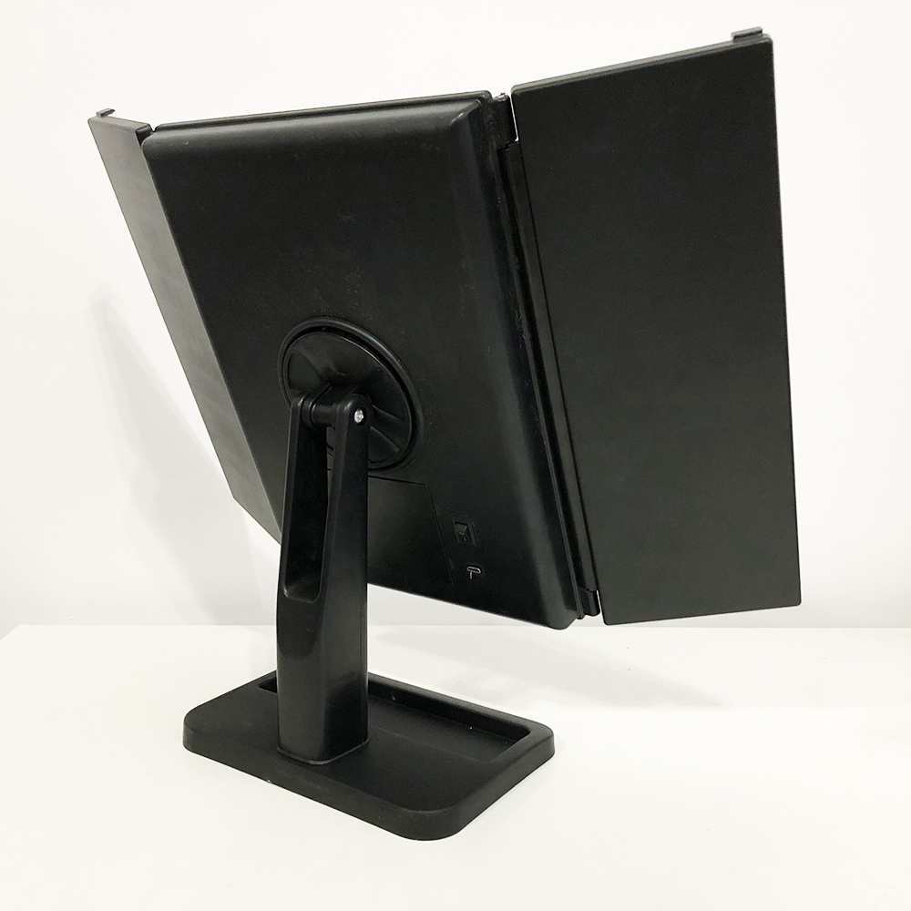 Тройное зеркало для макияжа с подсветкой, Зеркало с светодиодом, Настольное led зеркало. Цвет: черный