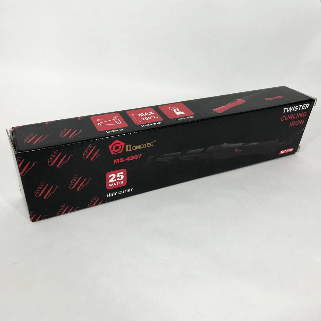 Конусная плойка для волос DOMOTEC MS-4907, Современные щипцы для завивки волос. Цвет: черный